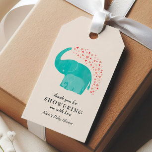 Mutter- und Jungtier-Elefanten-Babyparty-Geschenk Geschenkanhänger