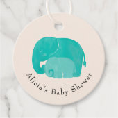 Mutter und Kälber Elephant Babydusche Geschenk Geschenkanhänger (Vorderseite)