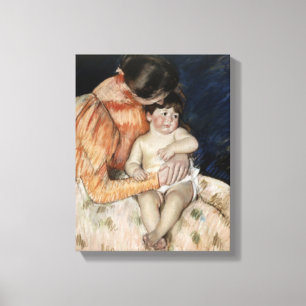 Mutter und Kind, 1890er Leinwanddruck