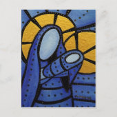 Mutter und Kind Abstraktes Blau Postkarte (Vorderseite)