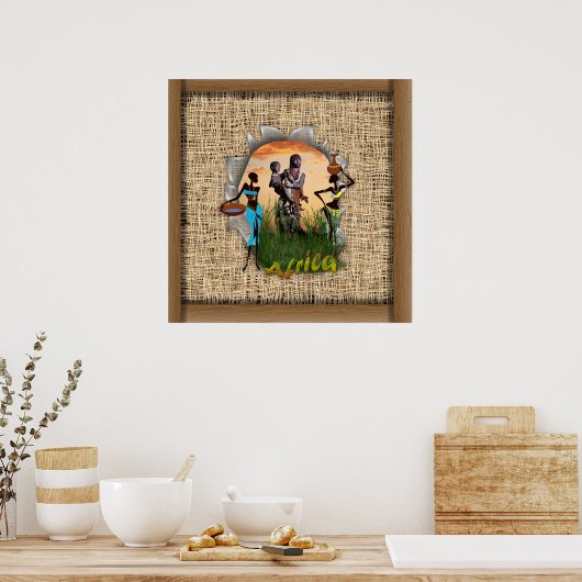 Mutter und Kind Afrikas Poster (Küche)