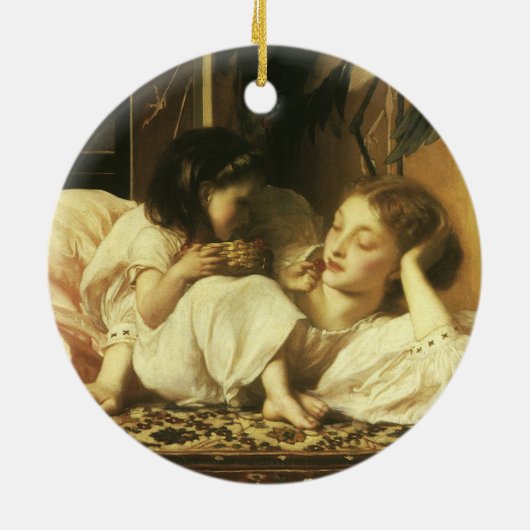 Mutter und Kind (alias Cherries) von Lord Leighton Keramikornament (Hinten)