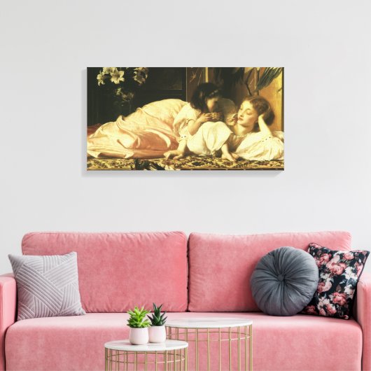 Mutter und Kind (alias Cherries) von Lord Leighton Leinwanddruck (Insitu (Wohnzimmer))