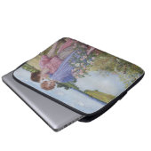 Mutter und Kind am Fluss Mit wilden Rose Laptopschutzhülle (Vorne Knopf)