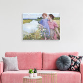Mutter und Kind am Fluss Mit wilden Rose Leinwanddruck (Insitu (Wohnzimmer))