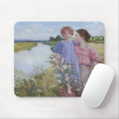 Mutter und Kind am Fluss Mit wilden Rose Mousepad (Mit Mouse)