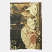 Mutter und Kind (auch Kirschen) von Lord Leighton Geschirrtuch (Vertikal)
