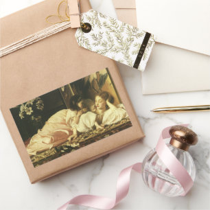 Mutter und Kind (auch Kirschen) von Lord Leighton Rechteckiger Aufkleber