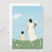 Mutter und Kind auf einer blühenden Wiese Einladung (Vorne/Hinten)