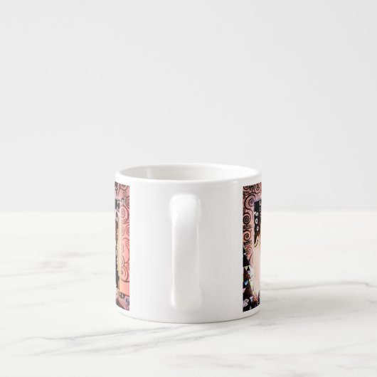 Mutter und Kind durch Collage Gustav Klimt Espressotasse (Rückseite)