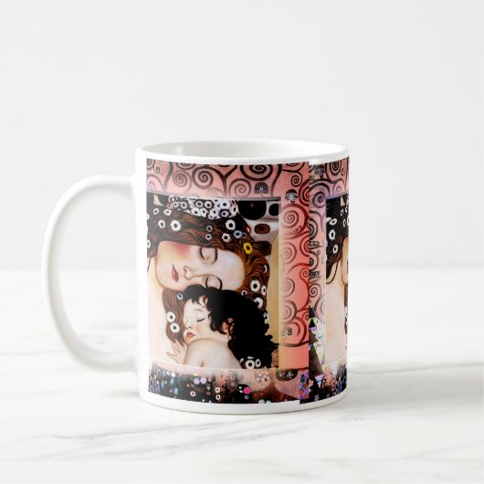 Mutter und Kind durch Collage Gustav Klimt Kaffeetasse (Links)