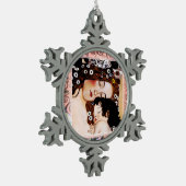 Mutter und Kind durch Collage Gustav Klimt Schneeflocken Zinn-Ornament (Links)