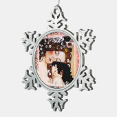 Mutter und Kind durch Collage Gustav Klimt Schneeflocken Zinn-Ornament (Rechts)