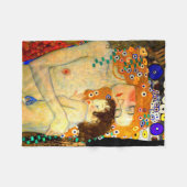 Mutter und Kind durch Kunst Nouveau Gustav Klimt Fleecedecke (Vorderseite (Horizontal))