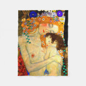 Mutter und Kind durch Kunst Nouveau Gustav Klimt Fleecedecke (Vorderseite)