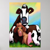 Mutter und Kind einer Kuh | AI Art Poster (Vorne)