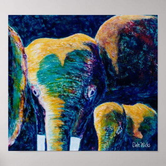 Mutter und Kind Elefanten Poster (Vorne)