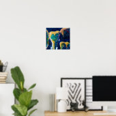 Mutter und Kind Elefanten Poster (Heimbüro)