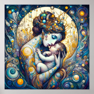 Mutter-und-Kind-Fantasy-Art-Poster Poster
