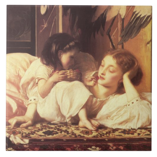 Mutter und Kind (Frau und Tochter) Fliese (Vorderseite)