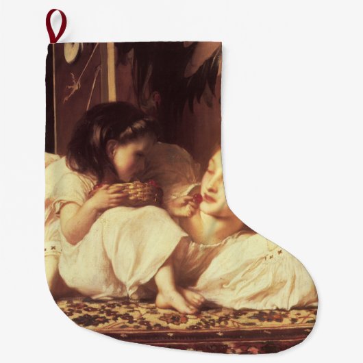 Mutter und Kind (Frau und Tochter) Großer Weihnachtsstrumpf (Vorderseite)