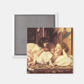 Mutter und Kind (Frau und Tochter) Magnet (Vorderseite/Rückseite)