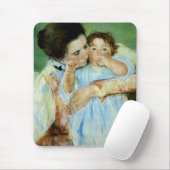 Mutter und Kind gegen einen grünen Hintergrund Mousepad (Mit Mouse)