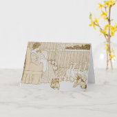 Mutter und Kind-Geschichte Zeit in Sepia - Karte (Gelbe Blume)