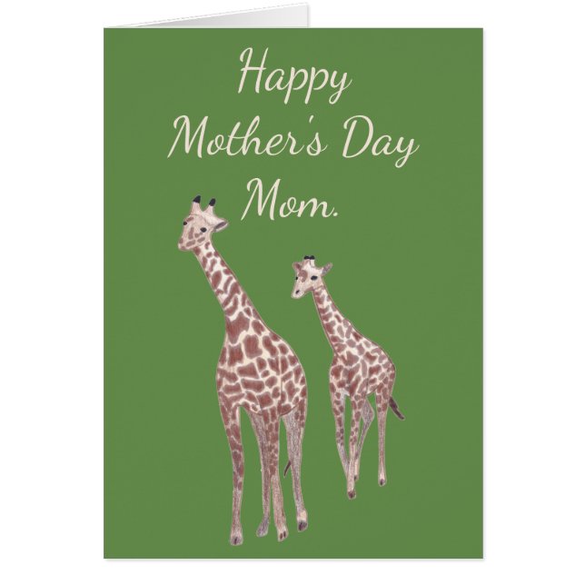 Mutter und Kind Giraffe Glückwunsch Muttertagskart (Vorne)