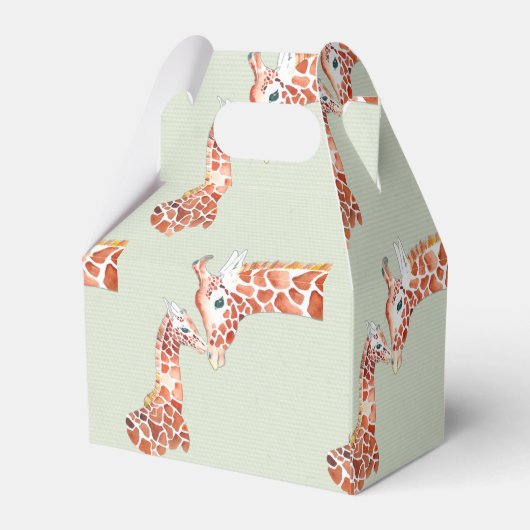 Mutter und Kind Giraffe Kinderdusche Geschenkschachtel (Rückseite)