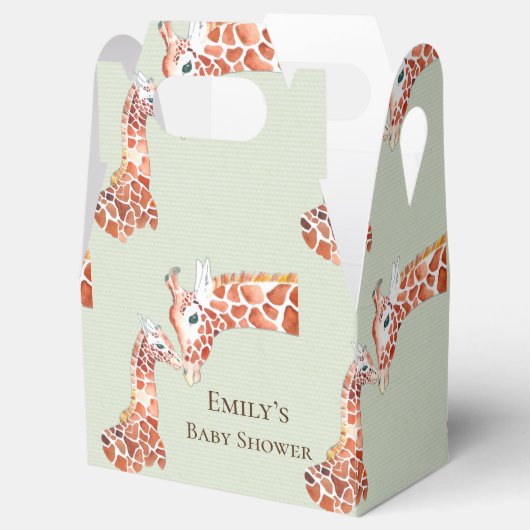 Mutter und Kind Giraffe Kinderdusche Geschenkschachtel (Geöffnet)