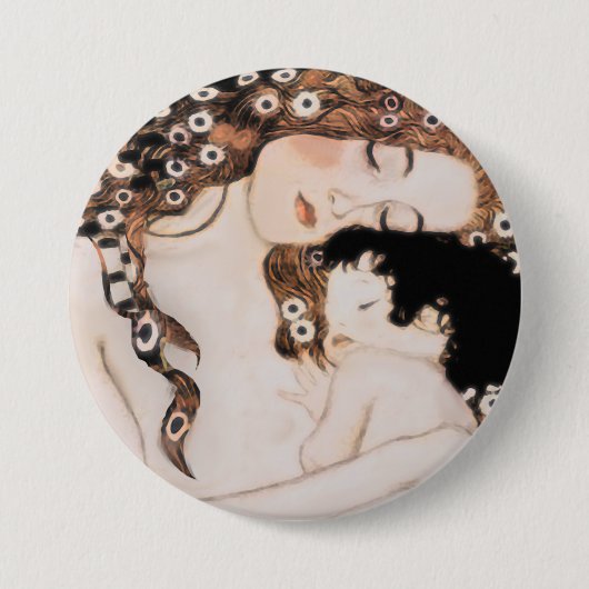 Mutter und Kind Gustav Klimt Button (Vorderseite)