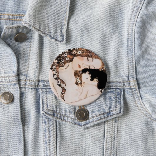 Mutter und Kind Gustav Klimt Button (Beispiel)