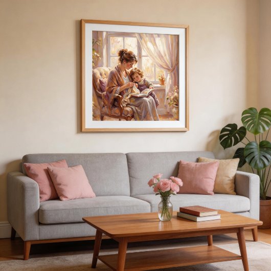 Mutter und Kind im impressionistischen Stil Poster
