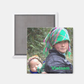 Mutter und Kind in Sapa Vietnam Magnet (Vorderseite/Rückseite)