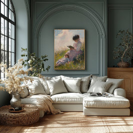 Mutter und Kind in Sunlit Meadow - Impressionistin Poster