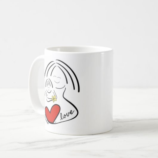 Mutter und Kind Kaffeetasse (Vorderseite Links)