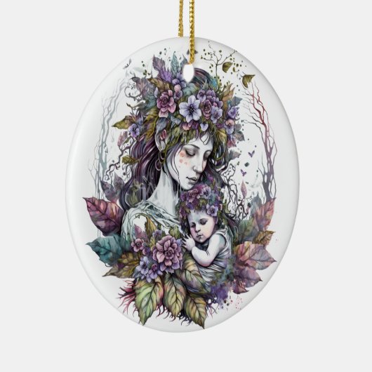 Mütter und Kind Keramik Ornament (Rechts)