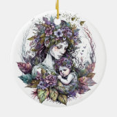 Mütter und Kind Keramik Ornament (Hinten)