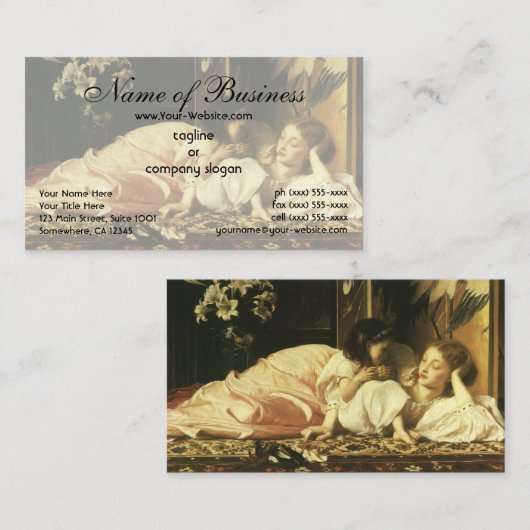 Mutter und Kind (Kirschen) Lord Frederic Leighton Visitenkarte (Vorne/Hinten)
