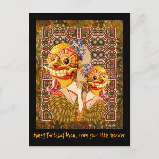 Mutter und Kind (kleines Monster) Postkarte (Vorderseite)