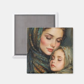 Mutter und Kind Magnet (Vorderseite/Rückseite)