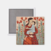 Mutter und Kind Magnet (Vorderseite/Rückseite)