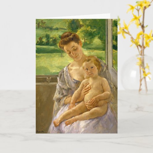 Mutter und Kind | Mary Cassatt Karte (Gelbe Blume)