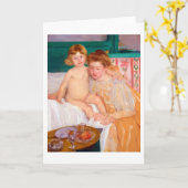 Mutter und Kind, Mary Cassatt Karte (Gelbe Blume)