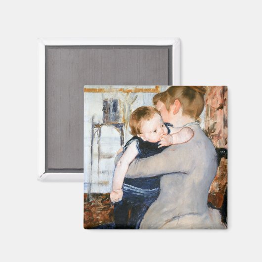 Mutter und Kind, Mary Cassatt Magnet (Vorderseite/Rückseite)