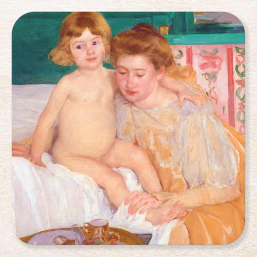 Mutter und Kind, Mary Cassatt Rechteckiger Pappuntersetzer (Vorderseite)