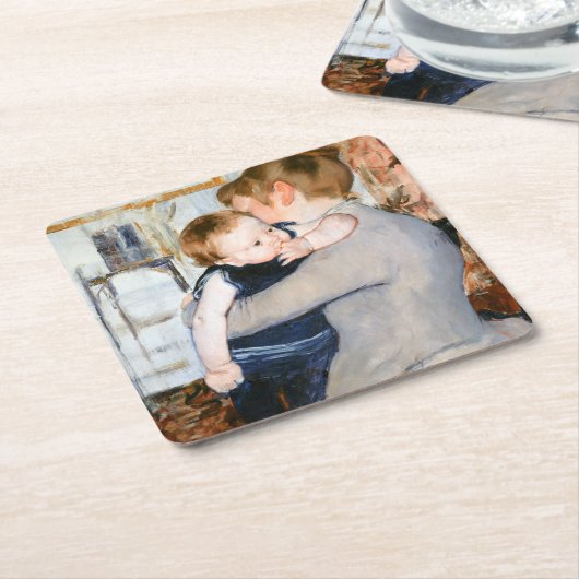 Mutter und Kind, Mary Cassatt Rechteckiger Pappuntersetzer (angewinkelt)