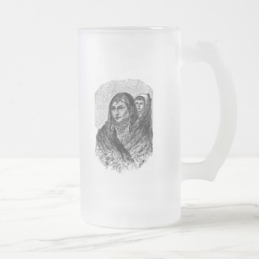 Mutter und Kind Mattglas Bierglas (Rechts)