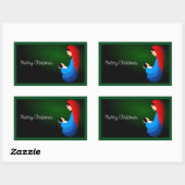 MUTTER UND KIND "MERRY CHRISTMAS" RECHTECKIGER AUFKLEBER (Blatt)